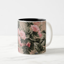 Traditionelles Blumenstoff-Foto Zweifarbige Tasse