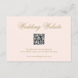 Traditionelles Blush Pink formaler QR Code Hochzei Begleitkarte