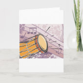 Traditionelles Bongotrommel mit Musiknoten Karte (Vorderseite)