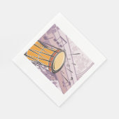 Traditionelles Bongotrommel mit Musiknoten Serviette (Ecke)