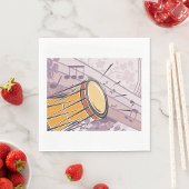 Traditionelles Bongotrommel mit Musiknoten Serviette