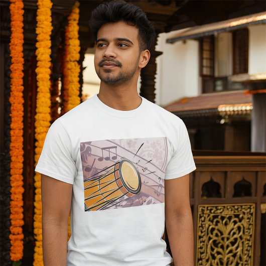 Traditionelles Bongotrommel mit Musiknoten T-Shirt