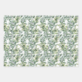 Traditionelles botanisches Muster - 3 Design Geschenkpapier Set (Vorderseite)