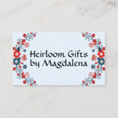 Traditionelles botanisches Volkskunst Kunsthandwer Visitenkarte (Vorderseite)