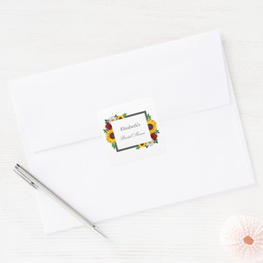 Traditionelles Brautparty Quadratischer Aufkleber (Umschlag)