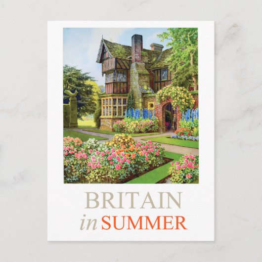 Traditionelles britisches Haus und Garten Postkarte (Vorderseite)