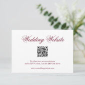 Traditionelles Bugundy-Förmliches QR-Hochzeitsszen Begleitkarte (Stehend Vorderseite)