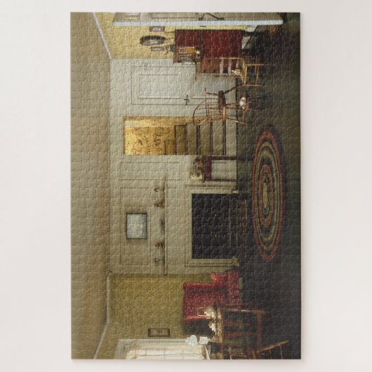 Traditionelles Cape Cod-Wohnzimmer 1750-1850 Puzzle (Vertikal)