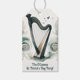 Traditionelles Celtic Harp St. Patrick's Day Party Geschenkanhänger