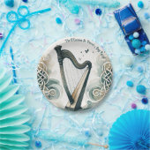 Traditionelles Celtic Harp St. Patrick's Day Party Pappteller (Party)