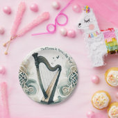 Traditionelles Celtic Harp St. Patrick's Day Party Pappteller (Party)