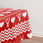 Traditionelles Chale rote und weiße Tischdecke (Beispiel)