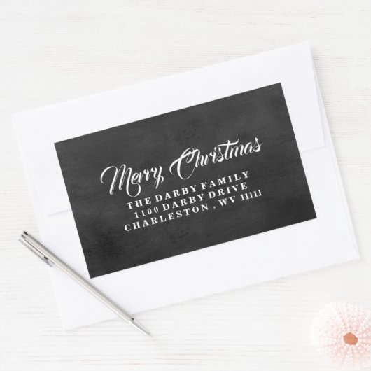 Traditionelles Chalkboard Merry Christmas Sticker (Umschlag)