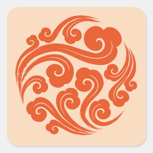 traditionelles chinesisches Augustmuster Quadratischer Aufkleber (Vorderseite)