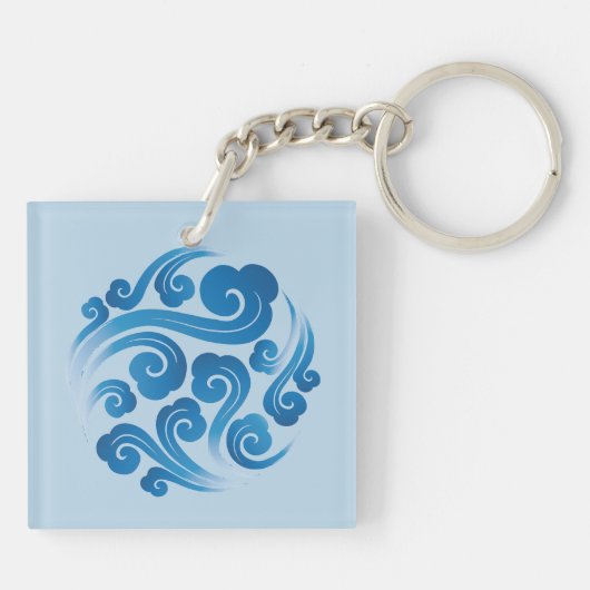 traditionelles chinesisches Augustmuster Schlüsselanhänger (Rückseite)