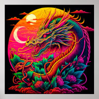Traditionelles chinesisches Drachenfarbendesign
