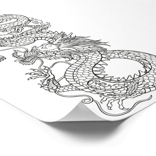 Traditionelles chinesisches Drachenposter Poster (Ecke)