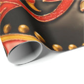 Traditionelles chinesisches Drachenrotes Gold-Deko Geschenkpapier (Rolleneckpunkt)