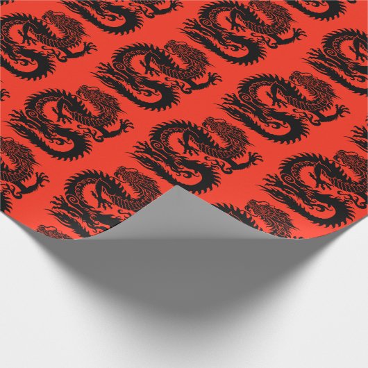 Traditionelles chinesisches Drachenwappenpapier Geschenkpapier (Ecke)