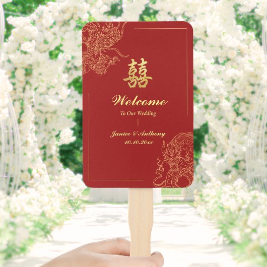 Traditionelles chinesisches Hochzeitsprogramm Drac Fächer