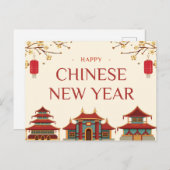 Traditionelles chinesisches Neujahrsfest Postkarte (Vorne/Hinten)