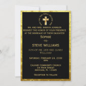Traditionelles Christliches Cross Black Wedding Einladung (Vorderseite)