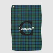 Traditionelles Clan Campbell Tartan Kariertes Golf Golfhandtuch (Vorderseite)