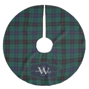 Traditionelles Clan Davidson Schottisches Tartan K Polyester Weihnachtsbaumdecke