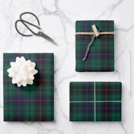 Traditionelles Clan Davidson Scottish Tartan Karom Geschenkpapier Set