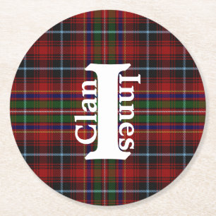 Traditionelles Clan Innes-Tartan Plaid Runder Pappuntersetzer