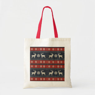 Traditionelles Colorwork/Fair-Isle-Wintermuster Tragetasche