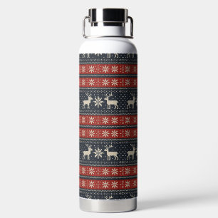 Traditionelles Colorwork/Fair-Isle-Wintermuster Trinkflasche