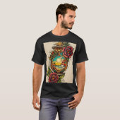 "Traditionelles Cupid Tattoo Design mit Herz, Bow, T-Shirt (Vorne ganz)