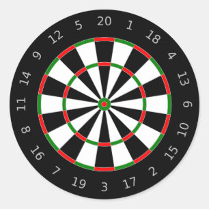 Traditionelles Dartboard-Design Runder Aufkleber