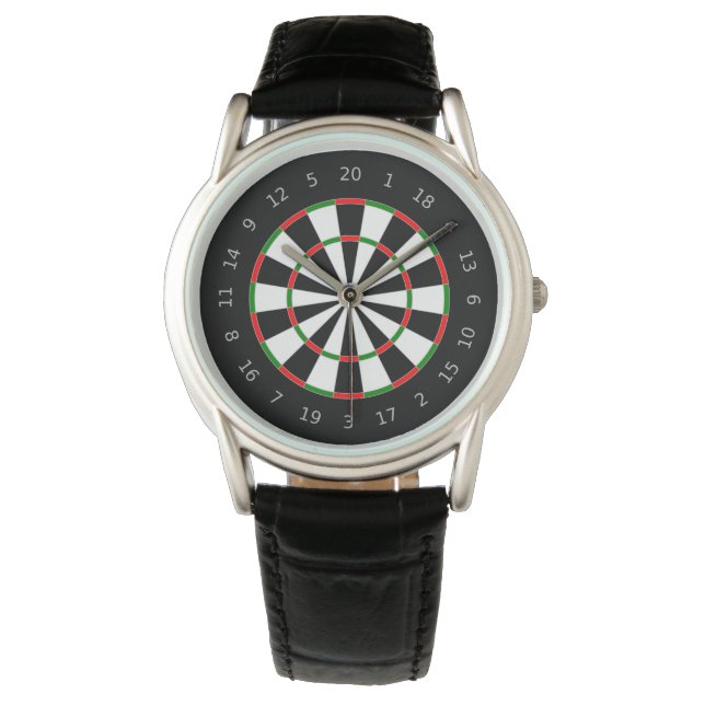Traditionelles Dartboard-Sportdesign Armbanduhr (Vorderseite)