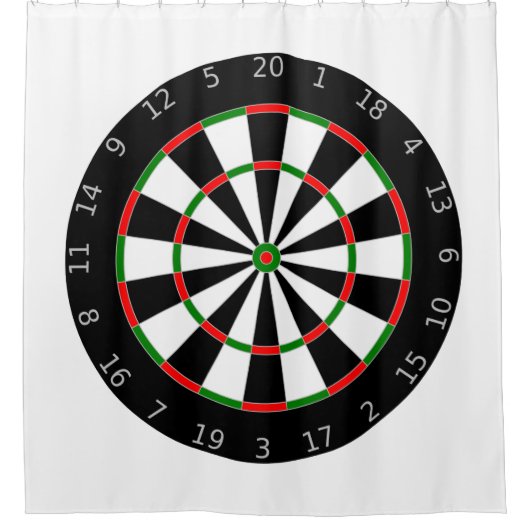Traditionelles Dartboard-Zieldesign Duschvorhang (Vorderseite)