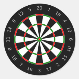 Traditionelles Dartboard-Zieldesign Runder Aufkleber