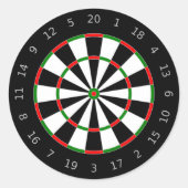 Traditionelles Dartboard-Zieldesign Runder Aufkleber (Vorderseite)