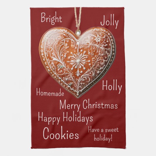 Traditionelles, dekoriertes Weihnachtsgebäck Geschirrtuch (Vertikal)