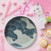 Traditionelles Design der japanischen Blue Wave Ke Pappteller (Party)