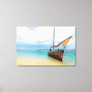 Traditionelles Dhow, Sansibar, Tansania Leinwanddruck