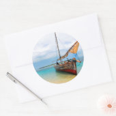 Traditionelles Dhow, Sansibar, Tansania Runder Aufkleber (Umschlag)