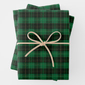 Traditionelles dunkelgrünes Goldtartan-kariertes M Geschenkpapier Set (Beispiel)