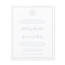 Traditionelles Dusty Blue Budget Einladung zur Hoc