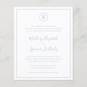 Traditionelles Dusty Blue Budget Einladung zur Hoc Flyer