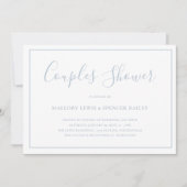 Traditionelles Dusty Blue Elegant Paare Dusche Einladung (Vorderseite)