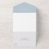 Traditionelles Dusty Blue Elegante Hochzeit All In One Einladung (Außenbereich)