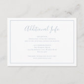 Traditionelles Dusty Blue Elegante Hochzeit Begleitkarte (Vorderseite)