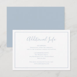 Traditionelles Dusty Blue Elegante Hochzeit Begleitkarte