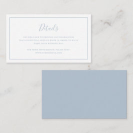Traditionelles Dusty Blue Elegante Hochzeit Begleitkarte